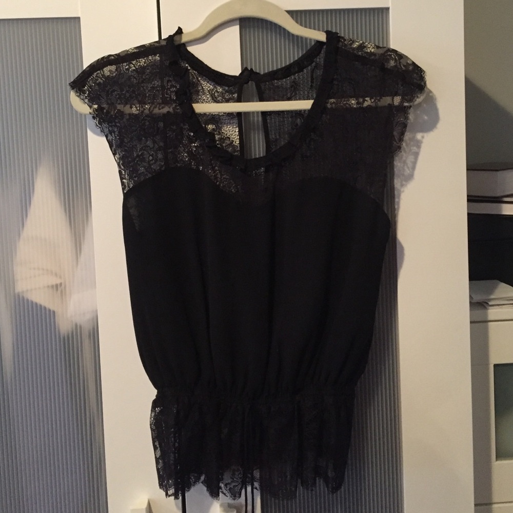Express xs Beautiful black lace shirt